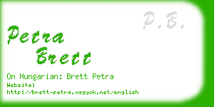 petra brett business card